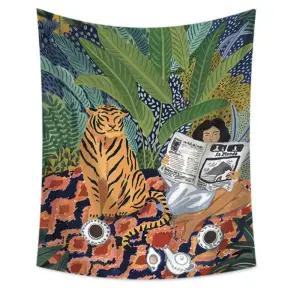 대형 패브릭포스터 일러스트 태피스트리 가림막커튼 L가리개 커텐 바란스 테트리 가림천 인리어소품 가리게