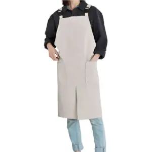 활동성 심플 캐쥬얼 앞트임 앞치마 카페 꽃집 작업단색 가벼운 편한 주머니 방수 원피스 미용실 깔끔한