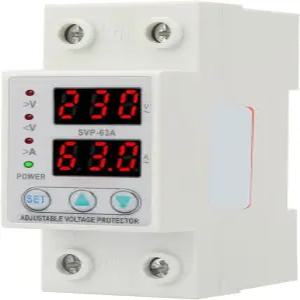 이중 LED 디스플레이 단상 조절 가능 전압 전류 보호기 보호 장치 AC230V 63A x 36 60mm