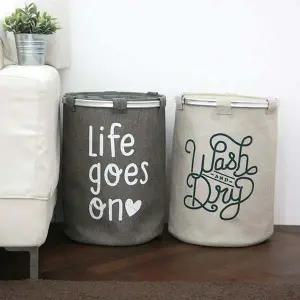 원형 OYP600Q7 패브릭 빨래바구니 빨래함 다용도 수납 정리함