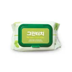 그린터치물티슈100매 캡형 국산 아기 유아 대용량물티슈 물티슈100매