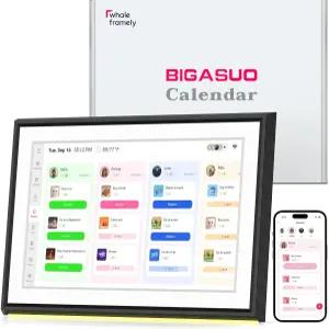 BIGASUO 10.1 디지털 캘린더 스마트 터치스크린 인터랙티브 디스플레이 월간 주간 및 일일 의제용 전자
