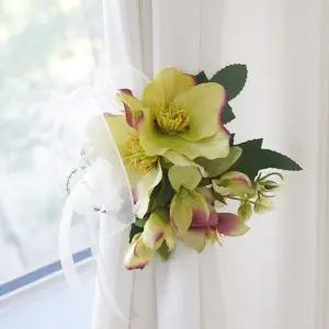 그린 플라워 커튼 집게 1P 악세사리 커텐 장식 인테리어