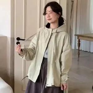 여사친 봄 점퍼 집업 야구 항공 후드 트렌치코트 솔리드 코트 MACHI1