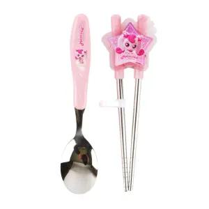 슈팅스타 캐치티니핑 스푼 양손 교정젓가락-하츄핑수저세트 어린이 선물 집선물 유치원 캐릭터 여아