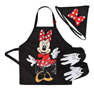 디즈니 미니마우스 토시 두건 앞치마 3종 세트 712879키즈 놀이용 요리 어린이 미술 도시