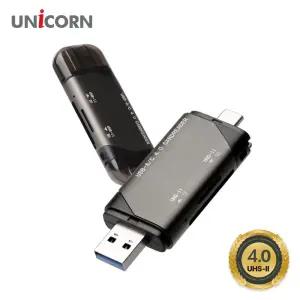 유니콘 UHS-II 지원 SD TF4.0 4in 1 초고속 멀티카드리더기 A C타입 XC-4000MUSB 스마트폰 카메라전송 모바