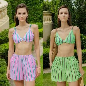 [하프클럽/엘르 수영복]엘르 스트라이프 비치 팬츠 ELL-Y207