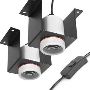 트라켐 파충류 세라믹 소켓 테라리움 및 비바리움용 열 램프 홀더 게코 도마뱀 브래킷 조명기구 전구