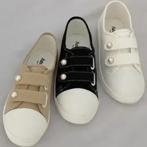 [신상오픈런]여성용 귀여운 면 패브릭 진주 장식 더블 슬리퍼 (36391895)