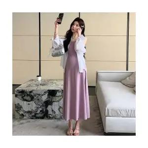 여자 정장세트 봄가을 사계절 나시 원피스 + 자외선차단셔츠 투피스 MACHI2