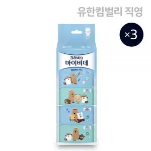 크리넥스 물티슈 마이비데 클린케어 휴대 미니 10매 10입 3팩 MNS