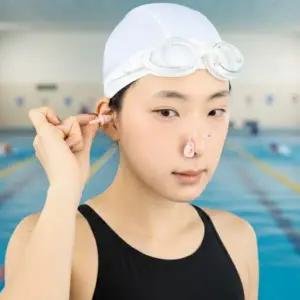 실리콘 수영 귀마개 코마개 세트 핑크