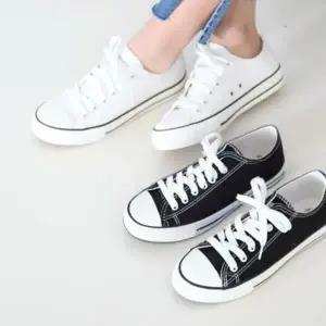 여자 캐주얼 데일리 편안한 캔버스 로우탑 스니커즈