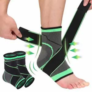 투웨이 압박 서포터 발목보호대(1+1) X자 스트랩 이중 테이핑 밴드목부상예방 목통증완화 운동 축구 등산