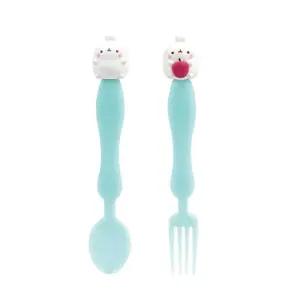 몰랑이 578018 마스코트 디저트 스푼 포크 2pcs 민트키즈 아이 어린이 캐릭터