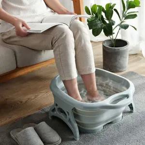 풋케어 접이식 전면지압발판 지압 족욕기각탕기 마사지도구 탕기 마기 좌욕기 관리용품 욕조 폴딩기 안마기