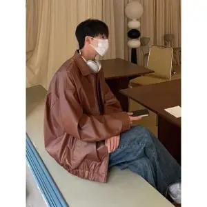 빈티지 봄가을 남자항공점퍼 PU가죽 자켓 ible3