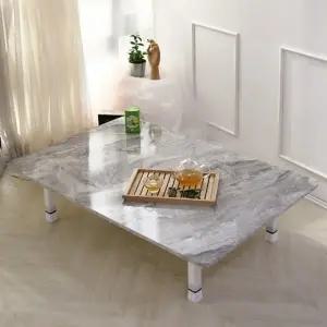 모던 접이식 좌식 테이블 마블 대리석 패턴 접이식 테이블 좌식용