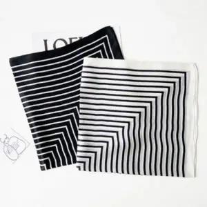 ( )여성봄스카프 헤어 머리띠 스트라이프 스카프 간절기 클래식 화이트 여름 블랙 스카프 스트라이프