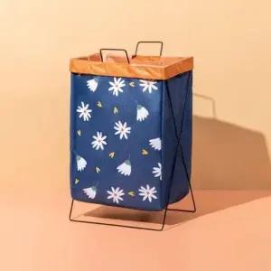 다용도 접이식 벽걸이 이동식 빨래 바구니 스탠드 대용량 세탁 보관함 패브릭 수납 바스켓