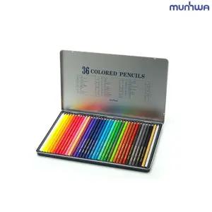 문화 고급 36색 연필 틴케이스 수채화 미술 36수체 36 깔연필 상연필