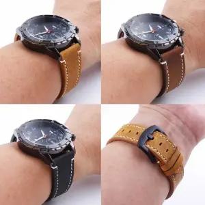 화이트 스티치 수제 통가죽 시계밴드 3컬러 1P 밴드줄 손목 스트랩 남자 가죽스 시계 교체 메탈