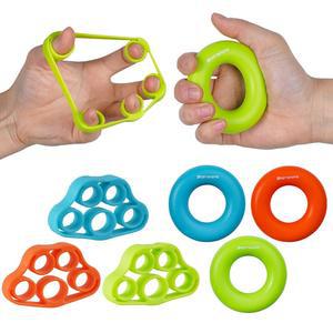 핸드 그립 강화기, 핑거 운동기, 근력 트레이너(6 PCS), 신소재, 팔뚝 운동, 스트레칭기, 손목 , 터널, 트리거 핑거, 말렛