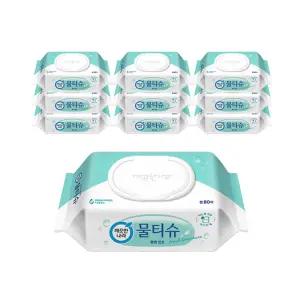 깨끗한나라 편백민트 물티슈, 캡형, 80매, 10입, 1개