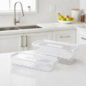 헬로제인 다이얼 냉장고 정리함 (단층 2단)플라스틱통 사은품 용기 판매 밀폐 반찬 주방 야채보관 사각