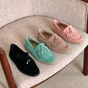 여자 스웨이드 로퍼 봄 데일리 편안한 플랫슈즈