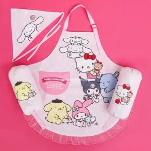 산리오 컬렉션 앞치마 토시 두건 3종 세트요리 어린이 미술놀이 키즈