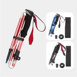 (이거찜) 올인원 아웃도어 초경량 5단 접이식 등산 스틱 트레킹 산행 필수템 폴대 딩알루미늄 킹폴 용스틱