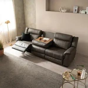 (수도권무료) 시트앤모어 호텔라인 럭셔리 홈바 전동 4인 천연소가죽 리클라이너 소파 KC4107