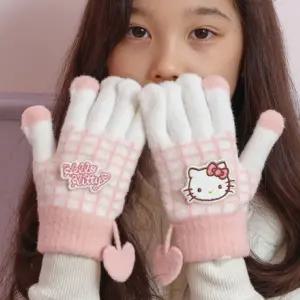 헬로키티 하트 수면 터치장갑여아 스키 겨울 방한 캐릭터 털장 아동 유아동