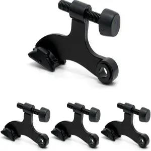 4팩 힌지 핀 블랙 도어 스토퍼 조절 가능한 헤비 듀티 스톱 고무 범퍼 팁 포함