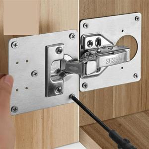 스테인레스 스틸 힌지 수리 플레이트 키트 캐비닛 도어 경첩 나사 찬장 가구 고정 브래킷 하드웨어와 장착