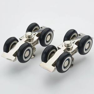 2pcs 스테인레스 스틸 슬라이딩 도어 롤러 베어 30KG 홈 룸 옷장 나무 문 가구 하드웨어 휠에 대 한 교수