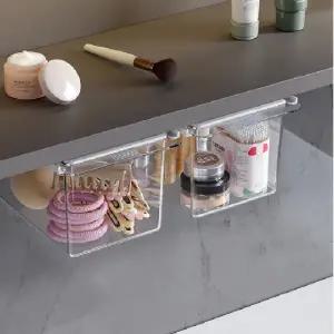 클리어 투명 붙이는 서랍 숨겨진 히든 수납함 부착형 다용도 정리함