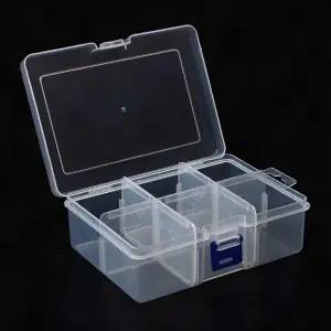 ( )투명 플라스틱 6칸 칸막이 정리함 낚시 소품 공구 부품 분리 보관함