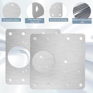 2-100세트 캐비닛 힌지 수리 플레이트 키트 스테인리스 스틸 도어 장착 구멍 포함 평면 고정 브래킷 도구