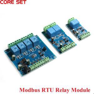 Modbus RTU 릴레이 모듈 1 2 4 채널 7-24V RS485 TTL UART 출력 12V 입력 통신 핀 역전 방지