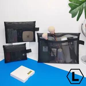 메쉬 다용도 메이크업 파우치 L세면도구가방 세면도구치 출장용치 보조치 여행용치 정리 화장품 화장품치