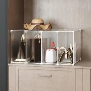 ( )반투명 가방 정리함 모듈형 가방 보관함 다용도 수납함 진열