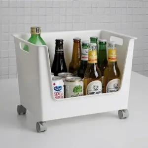 ( )오픈형 이동식 수납함 트롤리 바퀴형 수납함 다용도 정리함 생활 수납