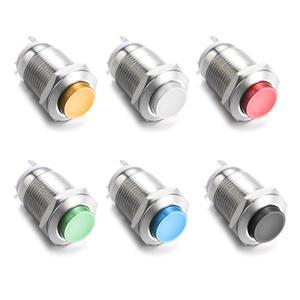 금속 푸시 단추 스위치 하이 라운드 순간 시작 링 다색 방수 자동차 액세서리 부품 수리 도구 250V 12mm