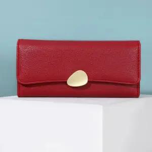 여성 장지갑 머니클립 지폐 카드 파우치 5색레드 컬러 편한 가죽 선물용