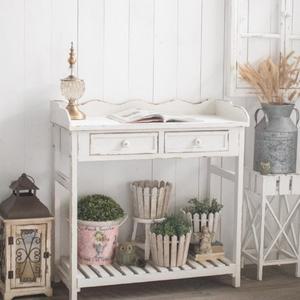 미국 레트로 스타일의 오래된 서랍장 꽃꽂이대 발코니 야외 원목 정원 잡화 작업대 화분대 테이블