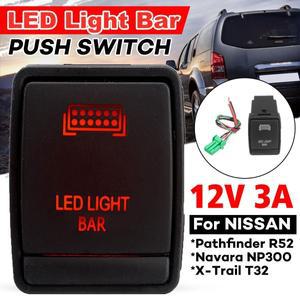 LED 라이트 푸시 스위치 닛산 나바라 NP300 패스 파인더 X 트레일 12V 3A 바 스폿 로커