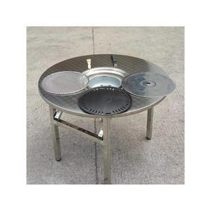 가스버너테이블 삼겹살테이블 원형탁자 스테인리스 무광 고기집 삼겹살 다용도 거실 소호 서랍